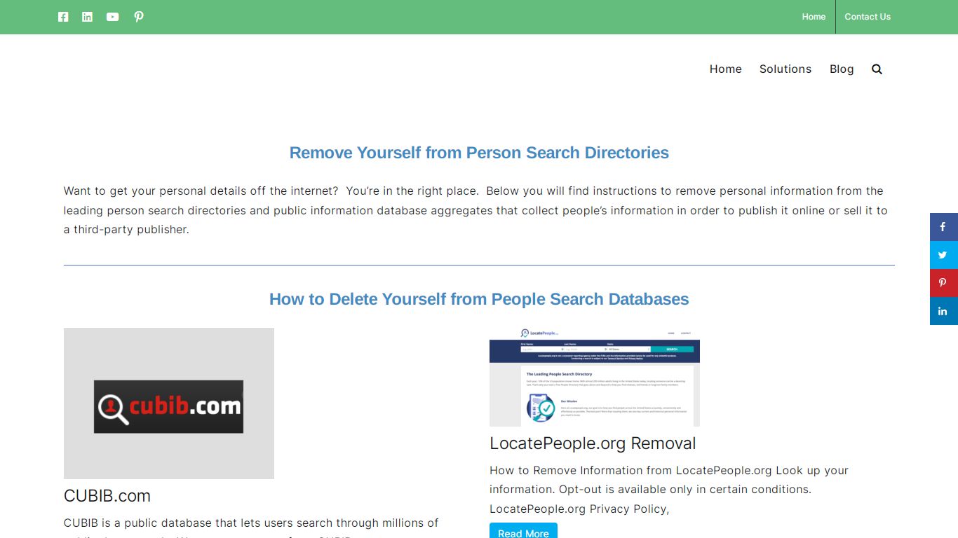 Remove Yourself from Person Search Directories - Remove Online Information